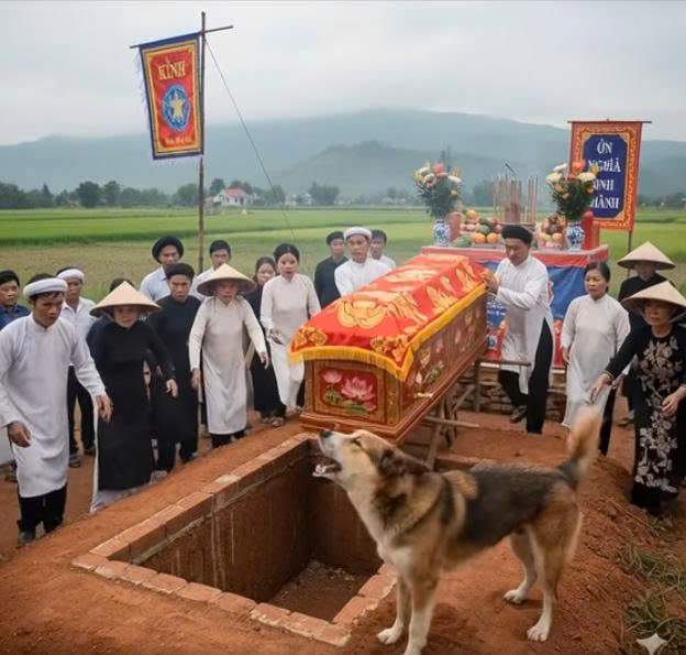Chú ch;ó mực sủa đ;i;ên cu;ồng trước giờ hạ huy ệt, tiếng động lạ làm cả làng k;i;nh h;ã;i và sự thật khi mở nắp qu’an tài