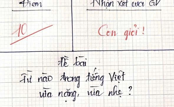Từ nào trong Tiếng Việt vừa nặng, vừa nhẹ –