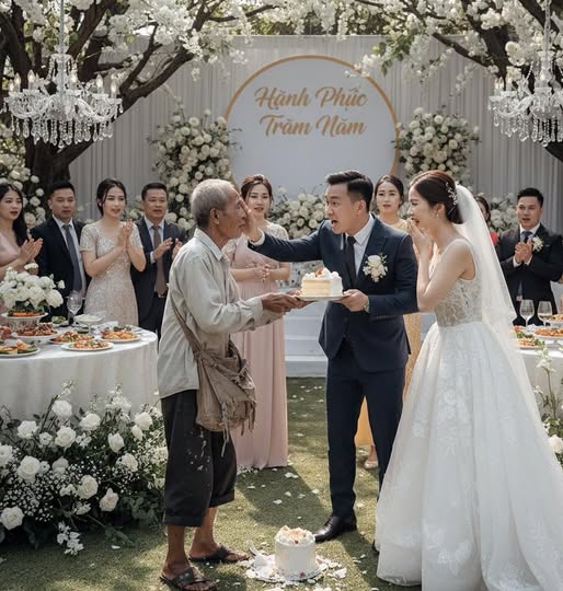 Ông lão ă:n m::ày bất ngờ xuất hiện trong đám cưới bạc tỷ