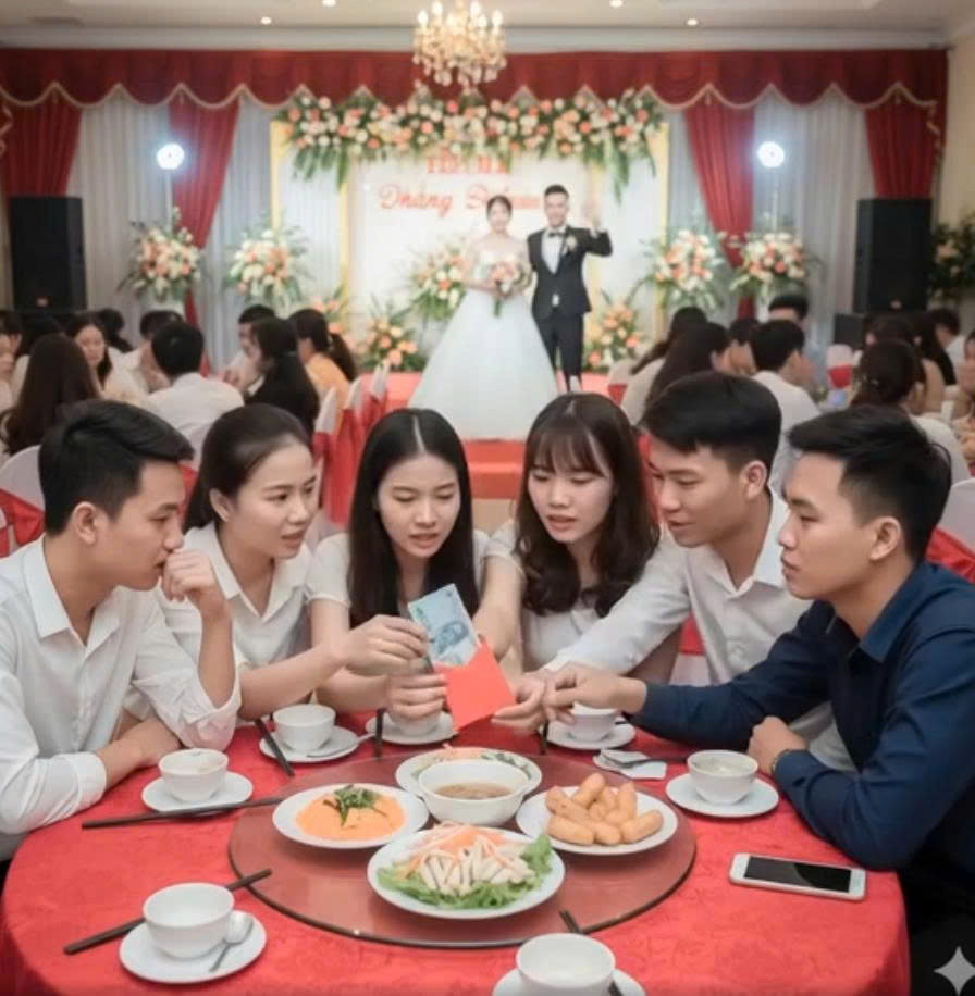Cả nhóm đã thống nhất sẽ bỏ phong bì 500.000 đồng/người để mừng cưới bạn thân nhưng vừa nhìn thấy mâm cỗ nhà gái bưng ra