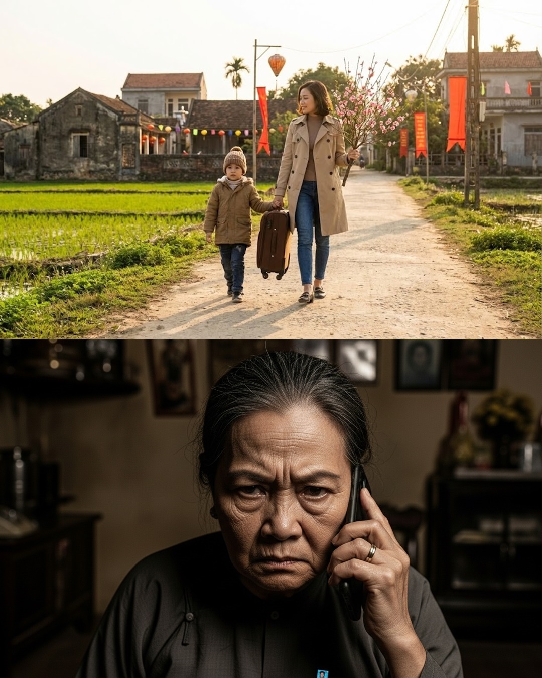 Lấy chồng xa 10 năm tôi mới được đưa con về ăn Tết