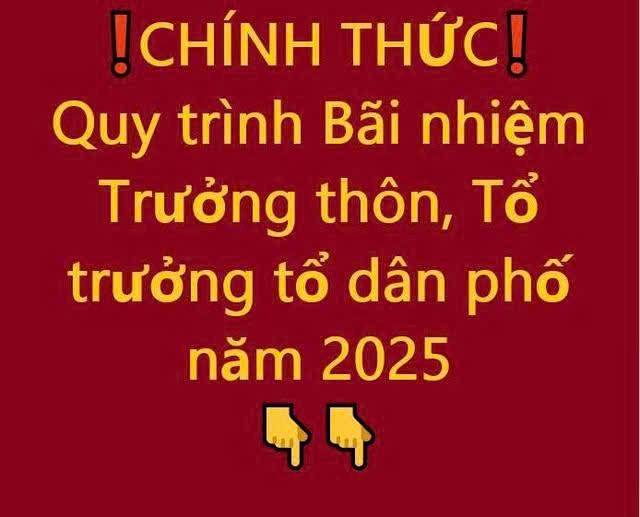 Bãi nhiệm Trưởng thôn, Tổ trưởng tổ dân phố năm 2025: Quy trình cụ thể gồm những bước nào?
