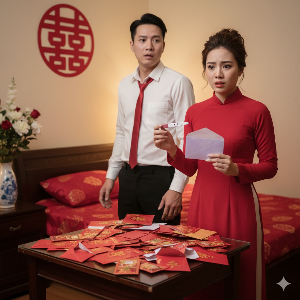 Cưới xong hai vợ chồng ngồi bóc phong bì thì thấy phong bì của ɴɢườɪ ʏêᴜ ᴄ;ũ chồng, bên trong có 500 nghìn và que ᴛʜử ᴛʜ;;;ᴀɪ khiến tôi s.ốc nặ;ng